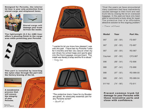 Boxster FRONT And REAR Two Piece Set-Choose model - Lid Liner Corp.